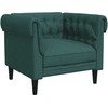Sofa Sofos komplektas, 3 dalių, tamsiai žalios spalvos, audinys