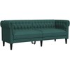 Sofa Sofos komplektas, 3 dalių, tamsiai žalios spalvos, audinys