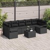 Sofos komplektas 8 pcs Juoda poliratanas