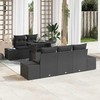 Sofos komplektas su pagalve 6 pcs Juoda poliratanas
