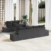 Sofos komplektas su pagalve 8 pcs Juoda poliratanas