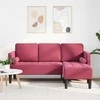 Sofa Sofos komplektas su pagalve Vyno raudona Poliesteris