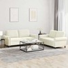 Sofa Sofos komplektas su pagalvėlėmis, 2 dalių, kreminis, aksomas