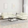 Sofa Sofos komplektas su pagalvėlėmis, 2 dalių, kreminis, aksomas