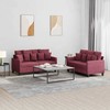 Sofa Sofos komplektas su pagalvėlėmis, 2 dalių, vyno, audinys