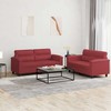 Sofa Sofos komplektas su pagalvėlėmis, 2 dalių, vyno, dirbtinė oda