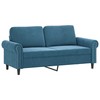 Sofa Sofos komplektas su pagalvėlėmis, 2 dalių, mėlynas, aksomas