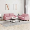 Sofa Sofos komplektas su pagalvėlėmis, 2 dalių, rožinis, aksomas