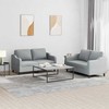 Sofa Sofos komplektas su pagalvėlėmis, 2 dalių, pilkas, audinys