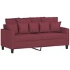 Sofa Sofos komplektas su pagalvėlėmis, 2 dalių, vyno, audinys