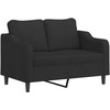 Sofa Sofos komplektas su pagalvėlėmis, 2 dalių, juodas, audinys
