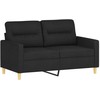 Sofa Sofos komplektas su pagalvėlėmis, 2 dalių, juodas, audinys