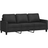 Sofa Sofos komplektas su pagalvėlėmis, 2 dalių, juodas, audinys
