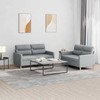 Sofa Sofos komplektas su pagalvėlėmis, 2 dalių, pilkas, audinys