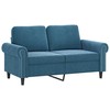 Sofa Sofos komplektas su pagalvėlėmis, 2 dalių, mėlynas, aksomas