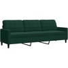 Sofa Sofos komplektas su pagalvėlėmis, 2 dalių, žalias, aksomas