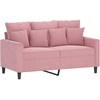 Sofa Sofos komplektas su pagalvėlėmis, 3 dalių, rožinis, aksomas