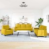 Sofa Sofos komplektas su pagalvėlėmis, 3 dalių, geltonas, aksomas