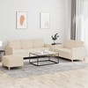 Sofa Sofos komplektas su pagalvėlėmis, 3 dalių, kreminis, audinys