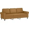 Sofa Sofos komplektas su pagalvėlėmis, 3 dalių, rudas, aksomas
