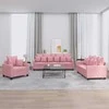 Sofa Sofos komplektas su pagalvėlėmis, 3 dalių, rožinis, aksomas