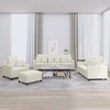 Sofa Sofos komplektas su pagalvėlėmis, 4 dalių, kreminis, aksomas