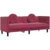 Sofa Sofos komplektas su pagalvėmis, 2 dalių, vyno, aksomas
