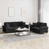 Sofa Sofos komplektas su pagalvėmis, 2 dalių, juodas, aksomas
