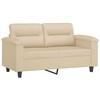 Sofa Sofos komplektas su pagalvėmis, 3 dalių, kreminis, audinys