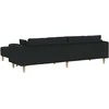 Sofa su pagalve 3 pcs Juoda audinys