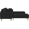 Sofa su pagalve 3 pcs Juoda audinys