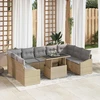 Sofos komplektas 10 vnt. Bežinė ir šviesiai pilka poliratanas