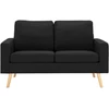 Sofa Sofos komplektas, 2 dalių, juodas, audinys (288702+288712)