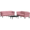 Sofa Sofos komplektas, 2 dalių, rožinės spalvos, aksomas