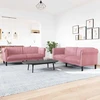 Sofa Sofos komplektas, 2 dalių, rožinės spalvos, aksomas