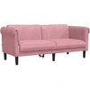 Sofa Sofos komplektas, 2 dalių, rožinės spalvos, aksomas