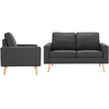 Sofa Sofos komplektas, 2 dalių, tamsiai pilkos spalvos, audinys