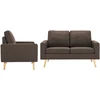 Sofa Sofos komplektas, 3 dalių, rudas, audinys (288695+288705)