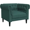 Sofa Sofos komplektas, 3 dalių, tamsiai žalios spalvos, audinys