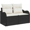 Sofos komplektas 6 vnt. 6-Vietų skaičius Juoda ir kreminė