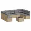 Sofa Sofos komplektas su pagalvėlėmis, 10 dalių, smėlio, poliratanas
