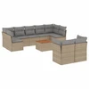 Sofa Sofos komplektas su pagalvėlėmis, 10 dalių, smėlio, poliratanas