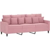 Sofa Sofos komplektas su pagalvėlėmis, 2 dalių, rožinis, aksomas