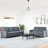 Sofa Sofos komplektas su pagalvėlėmis, 2 dalių, pilkas, aksomas