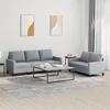 Sofa Sofos komplektas su pagalvėlėmis, 2 dalių, pilkas, audinys