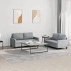 Sofa Sofos komplektas su pagalvėlėmis, 2 dalių, pilkas, audinys