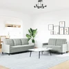 Sofa Sofos komplektas su pagalvėlėmis, 2 dalių, pilkas, aksomas