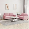 Sofa Sofos komplektas su pagalvėlėmis, 2 dalių, rožinis, aksomas