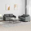 Sofa Sofos komplektas su pagalvėlėmis, 2 dalių, pilkas, audinys