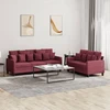 Sofa Sofos komplektas su pagalvėlėmis, 2 dalių, vyno, audinys